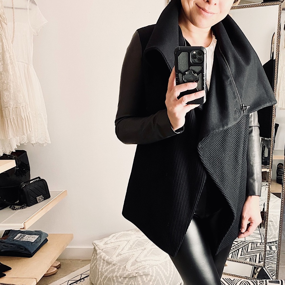 All Saints Wool Leather Alice Jax Jacket